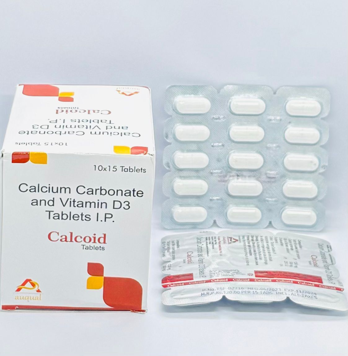 Calcium Carbonate And Vitamin D3 Tablets - Essential Dietary Supplement | Supports Bone Health, Enhances Calcium Absorption, Promotes Immune Function