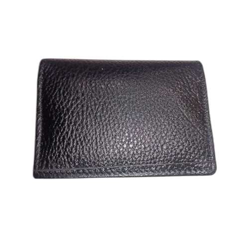 Ndm Leather Credit Card Holder - Leather Material, Compact Size, Black Color | Standard Design, Plain Pattern for Professional Use