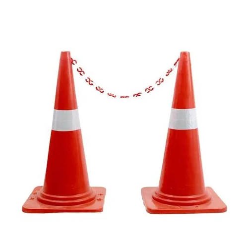 Traffic Cone Chain - Plastic, 750 mm L x 750 mm W x 750 mm H, Red | Manual Parking Safety, 1.5 kg Weight, Road Safety Usage