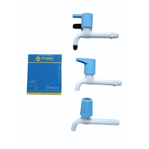 DKV PPRC Bib Cock - PP Plastic, 15mm Size, Glossy White Finish | Round Shape, Corrosion Resistant, Easy to Install