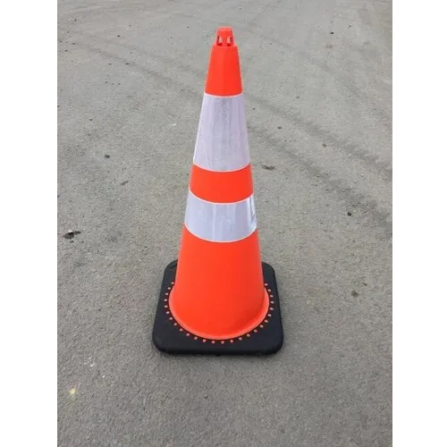 Orange Flexible Cones - PVC Material, 750 mm Size | Road Safety, Manual Function, Lightweight 3.5 kg
