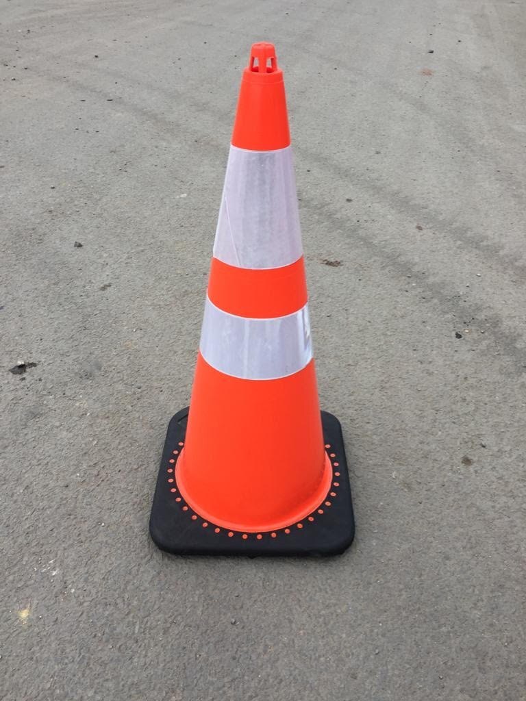 Orange Flexible Cones - Pvc Material, 750 Mm Size | Road Safety, Manual Function, Lightweight 3.5 Kg