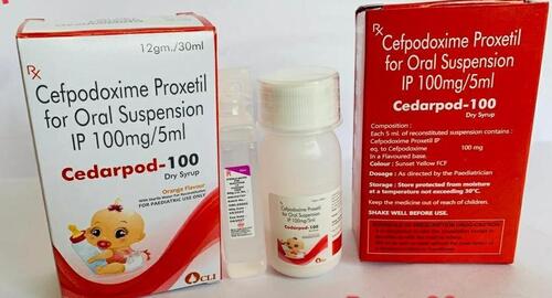 CEDARPOD - 100 ड्राई सिरप संतरे का स्वाद बाल चिकित्सा उपयोग के लिए