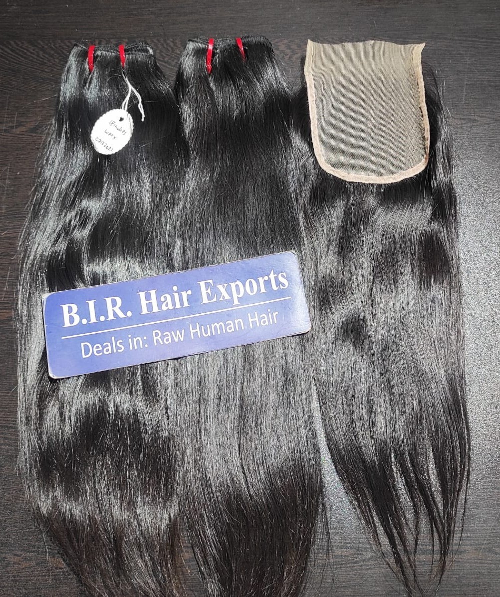 Raw Indian Temple Hair Straight Extensions - 10inch To 40inch, Remy Human Hair, Natural Color, Weaving Type