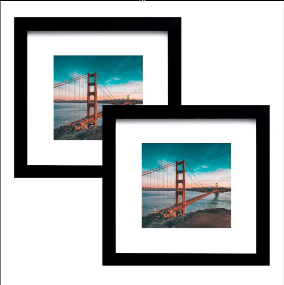 Wholesale 6x6 8x8 8x10 11x14 10x10 12x12 Decoration Photo Frames With Black Mdf Square Picture Frame Manufacturer - Finishing: Polishing