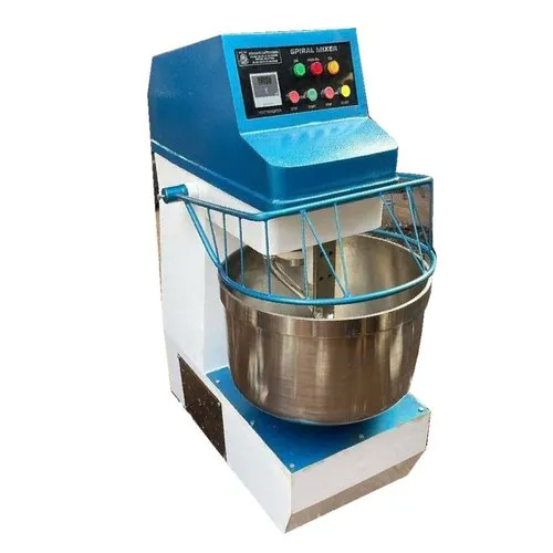 30 Kg Spiral Mixer Machine - Mild Steel, 3 mm Bowl Thickness, 30 Kg/hr Flour Capacity, Semi-Automatic, 220-240 Volt, Warranty Included