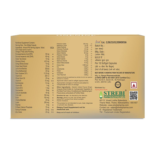 Omega-3 Fatty Acid Green Tea Extract Soft Gelatin Capsules