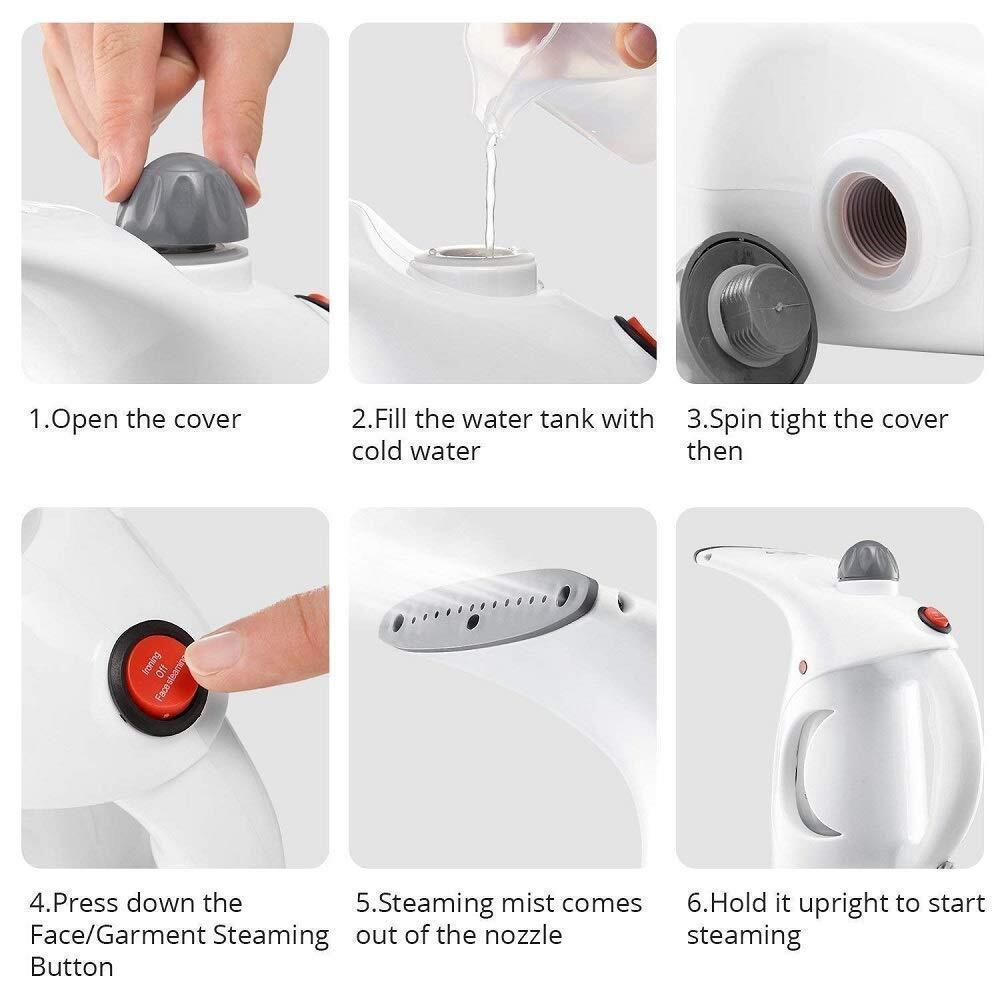 Portable Handheld Garment Steamer - 12x10x21 Cm , Deeply Penetrates Fabric To Kill Germs And Bacteria