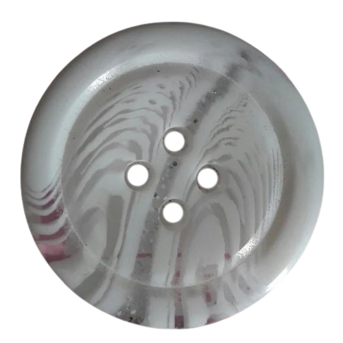 Polyester Buttons 36 Ligne - High-Quality White 4-Holes Round Buttons | Lightweight, Durable, Smooth Finish for Versatile Sewing Projects
