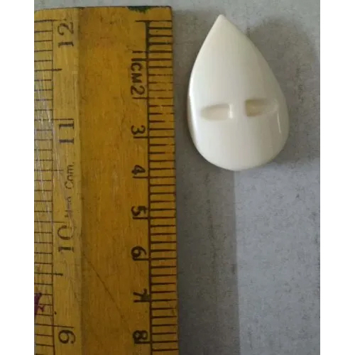 Down Hole Polyester Buttons - 40.5mm x 26.9mm, Ivory Color, Elegant Drop Shape Design