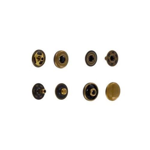 Brass Snaps Buttons - High-Quality Brass Material, Various Sizes, Black Round Design | Effortless Attachment, Durable, Wash-Resistant Print