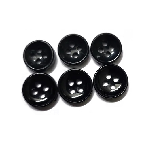 Acrylic Black Buttons - High-Quality Material, Sizes 16 & 18 mm, Round Shape with 4 Holes | Elegant Touch for Shirts, Blouses, & Jackets