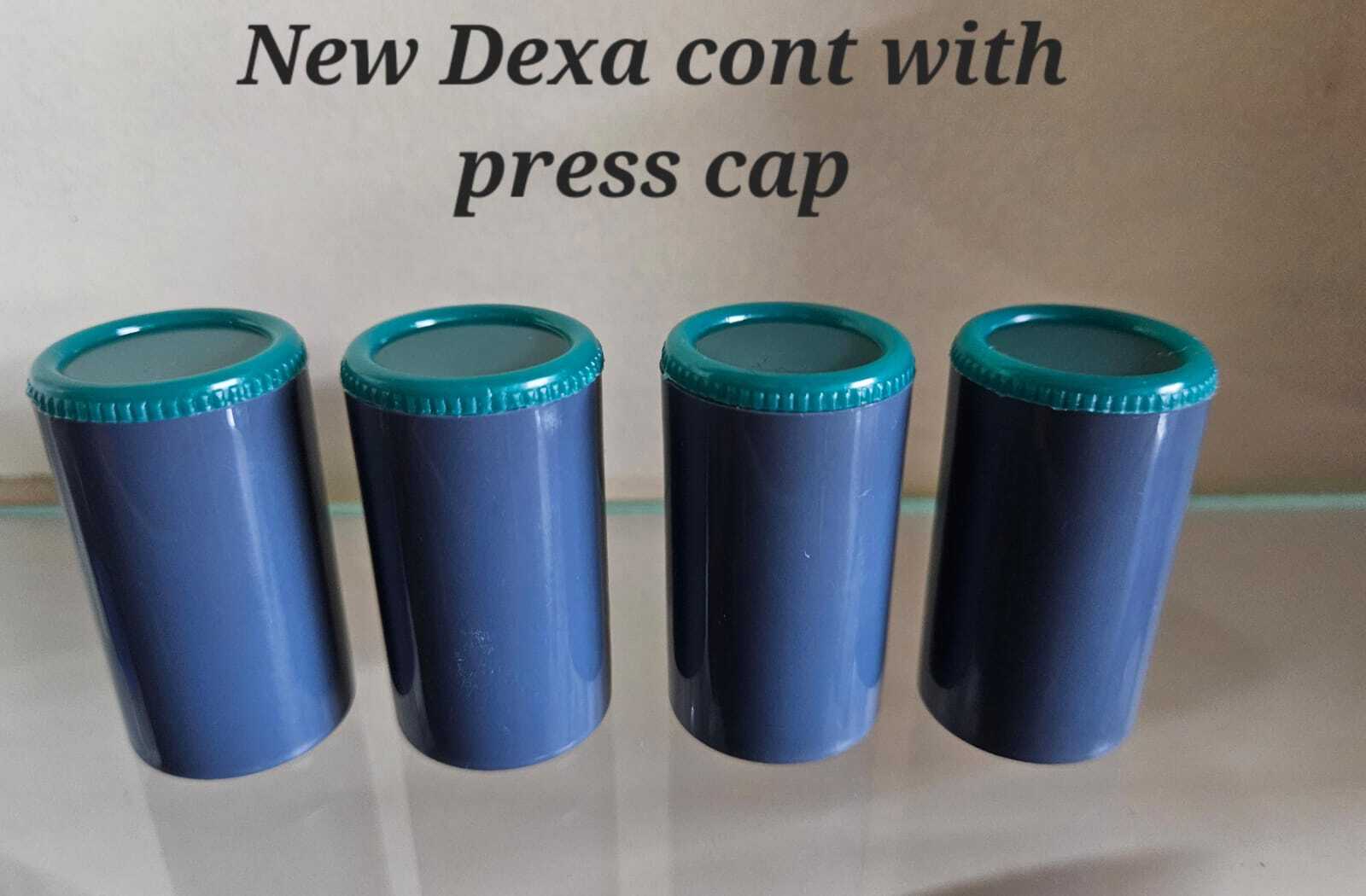 Dexa Container - Plastic Material, 100 Tablet Capacity , Round Brown Box Design - Lightweight At 10g