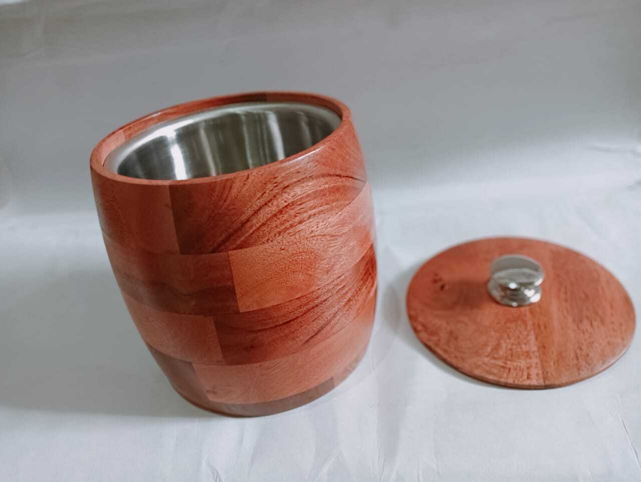 1.5 Liter Wooden Ice Bucket - Material: Stainless Steel
