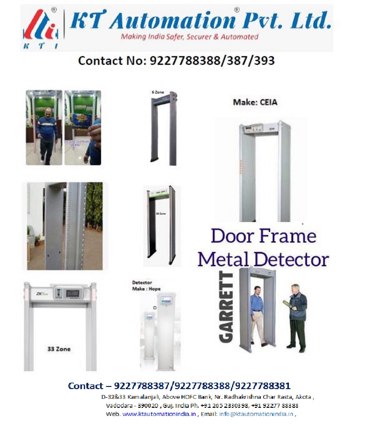 Door Frame Metal Detector 9 Zone - Application: Indoor