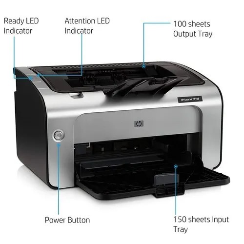 Hp Laserjet Pro (Ce655a) P1108 Printer, Print Speed Up To 18 Ppm - Black