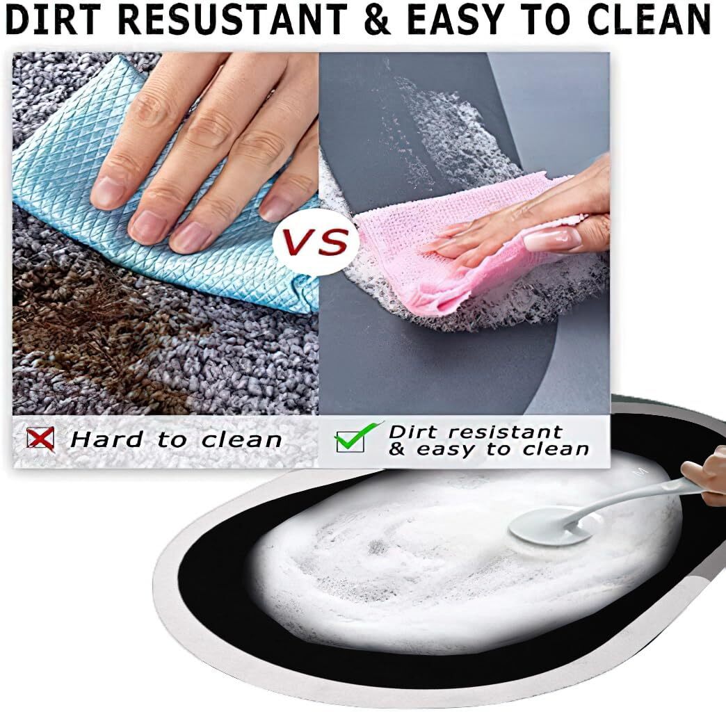 Water Absorbent Mat - Memory Foam, 58x39x1 Cm | Quick Dry, Non-slip Backing, Dirt Resistant, Comfortable Surface, Durable Design