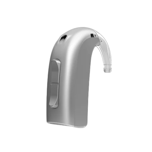 Geno 1 Power Plus BTE Hearing Aids - Durable Metal Construction, Sleek Silver Color | Wireless Technology, Rechargeable Battery, Comfortable Behind-the-Ear Design