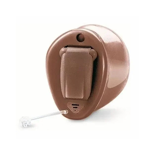 Geno 2 P D ITC Hearing Aids - Metal Construction, Wireless Connectivity, Brown Color | Comfortable Fit, Rechargeable Battery, Stylish Design