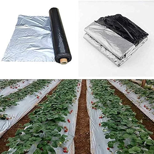 Mulching Film Roll - Plastic, 800 Meter Length, Black Color, 25 Micrometers Thick | Opaque/Transparent Options, Warranty Included