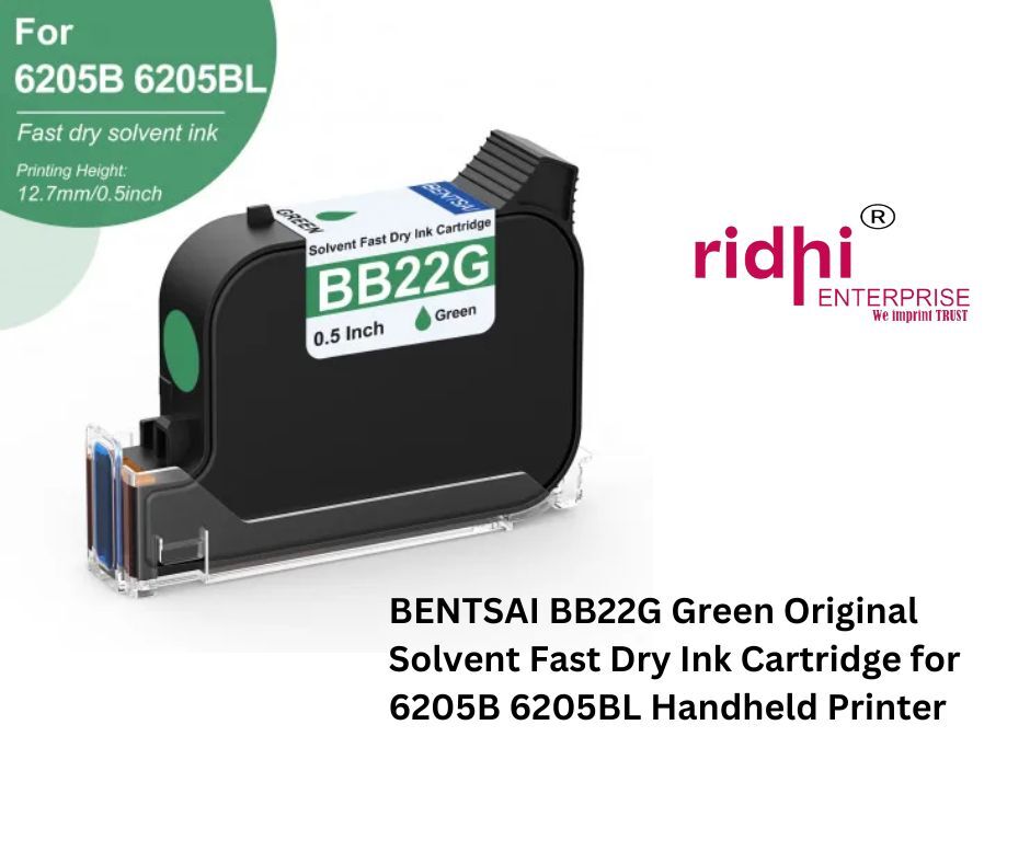 Re-bentsai Bb22g - 12.7mm Size, Green Ink Cartridge | Multi-surface Compatible For Wood, Acrylic, Metal, Fabric, And More