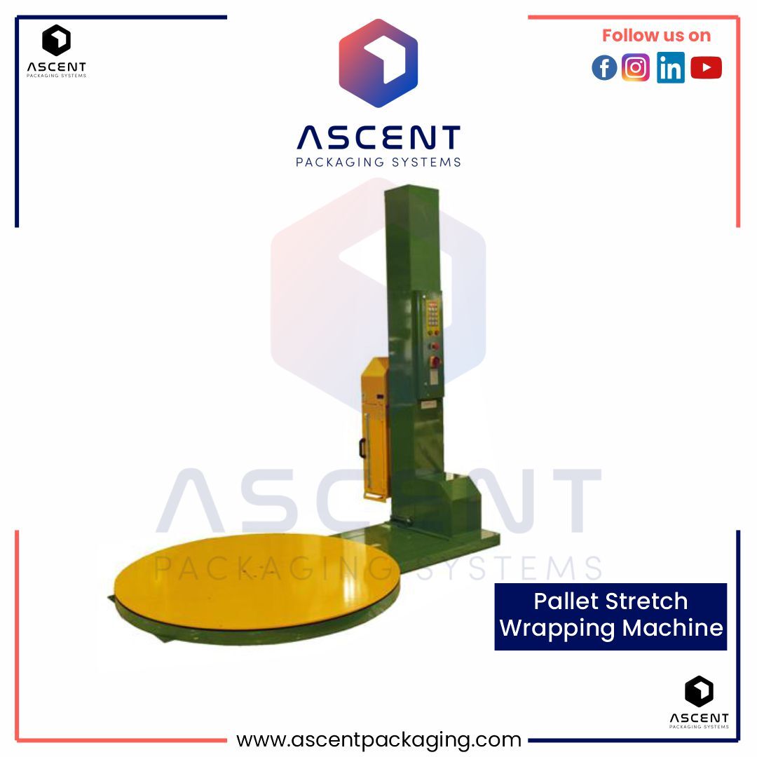 Pallet Stretch Wrapping Tool - Stainless Steel, 1000x700x1700 Mm | Automatic, 30-40 Pcs/min, Yellow And Green, Computerized, Adjustable Turntable Speed