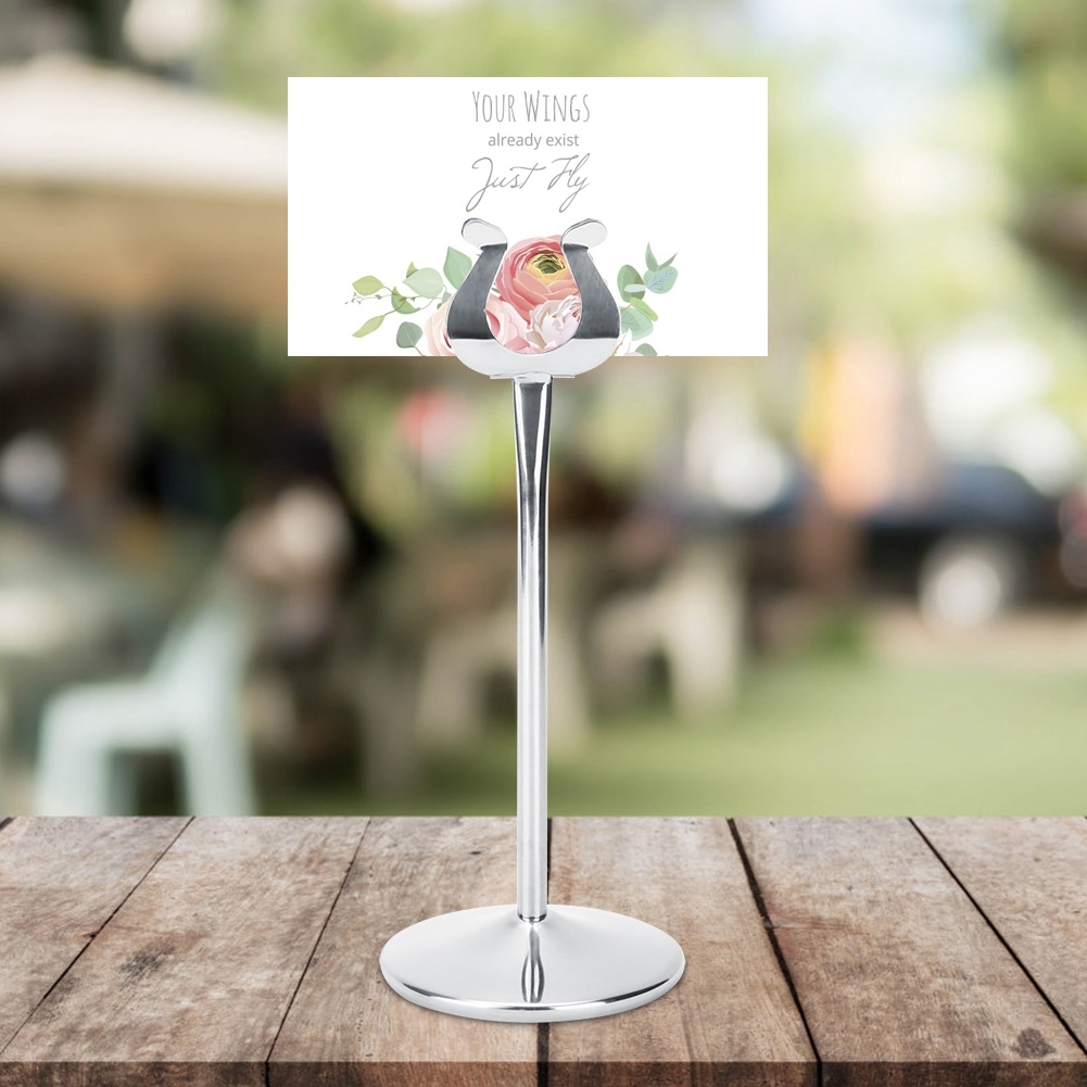 Trishul Menu Card Holder - Steel Material | Available Sizes: 4", 8", 12", 18", Silver Finish, Ideal For Events