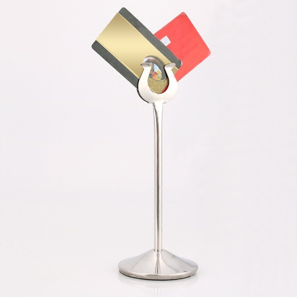 Trishul Menu Card Holder - Steel Material | Available Sizes: 4", 8", 12", 18", Silver Finish, Ideal For Events