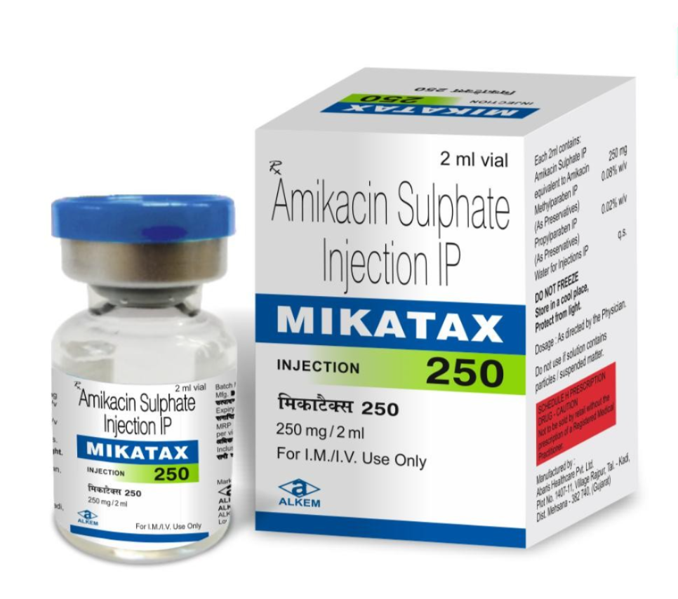 Amikacin Sulphate Injection - 500mg | Broad Spectrum Antibiotic For Bacterial Infections In Urinary Tract, Bones, And Lungs