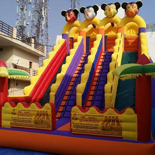 Mickey Mouse Bouncy Inflatable Slider - High-quality Rubber Material | Outdoor Water Park Equipment, Safe For Children, Quick Inflation
