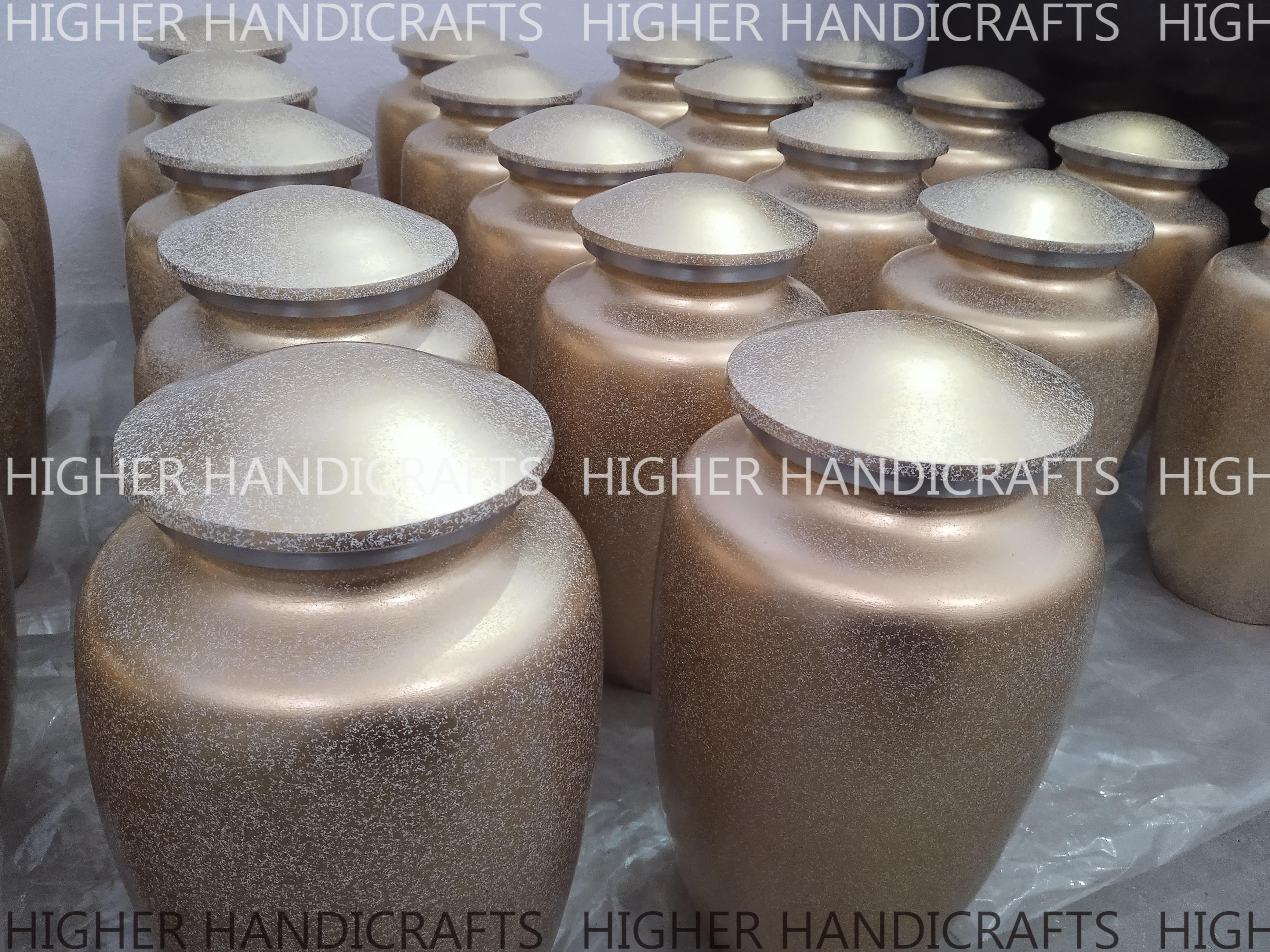 Enameled Finish Alloy Cremation Urn For Human Ashes - Ma;e & Female Adult Urns , Manufacturer Of Funeral Urns - Color: Blue