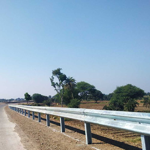 Metal Beam Crash Barrier - Color: Grey