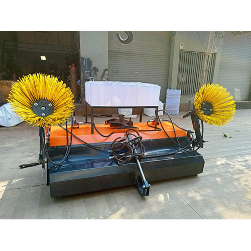 Hydraulic Road Sweeper - Color: Black & Orange