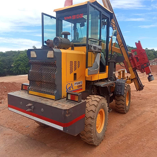 Crash Barrier Installation Machine - Color: Yellow