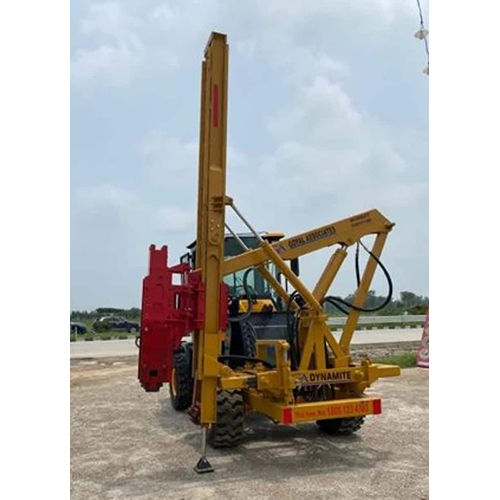 Crash Barrier Installation Machine - Color: Yellow