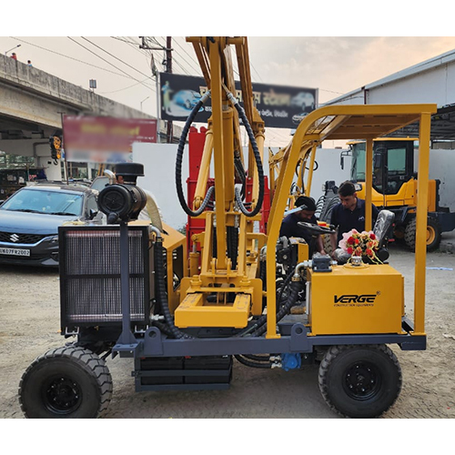 Crash Barrier Installation Machine - Color: Yellow