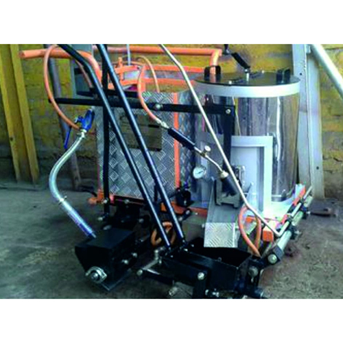 Thermoplastic Road Marking Machine - Mild Steel, Manual Operation, Striking Yellow Color | Durable, User-friendly, Warranty Included