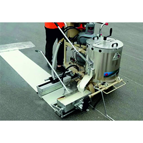 Thermoplastic Road Marking Machine - Mild Steel, Manual Operation, Striking Yellow Color | Durable, User-friendly, Warranty Included