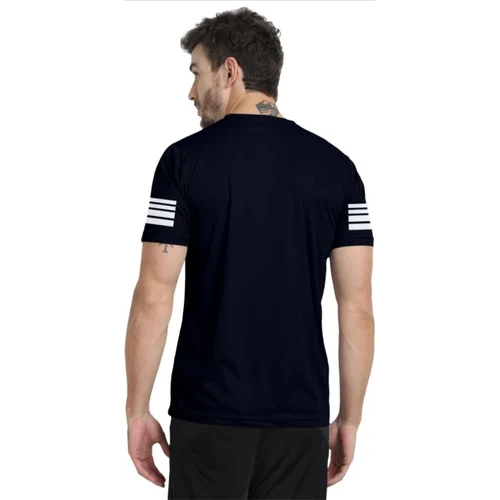 Mens Casual 4 Way Lycra T-shirt - Color: Black