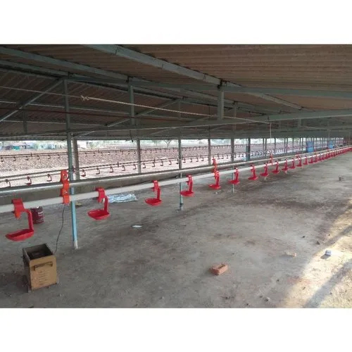 Broiler Nipple Drinking System - PVC Material, Custom Size Options, Bright Red Color | Efficient Nipple Drinker Design for Broiler Birds