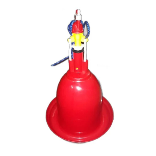 Automatic Poultry Jumbo Drinker - Durable Plastic, Bright Red Color | Bell Feeding System, Automatic Water Regulation, Easy Installation