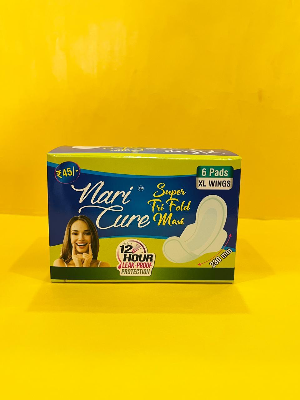 Sanitary Napkin - Cotton, 280 Mm, White | Fluffy, Breathable, Dry Net Top Sheet, Overnight Comfort, 6 Pcs In Pack, 36 Months Shelf Life
