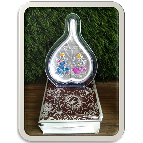 Silver Plated Ganesh Ji & Laxmi Ji - Material: Metal
