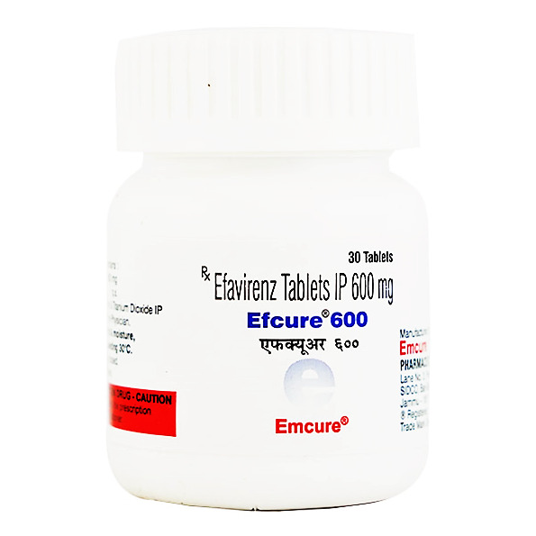 Efcure 600mg Tablet - 30 Count | Antiretroviral Medications, Improves Immune System Function, Contains Efavirenz 600mg