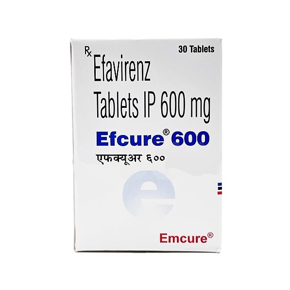 Efcure 600mg Tablet - 30 Count | Antiretroviral Medications, Improves Immune System Function, Contains Efavirenz 600mg