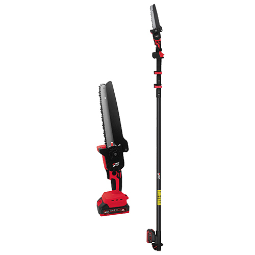 Tall Cordless Chainsaw - Durable ABS & Metal Construction | Industrial Tool for Efficient Cutting, Red & Black Color, Powerful Motor for Hard-to-Reach Areas