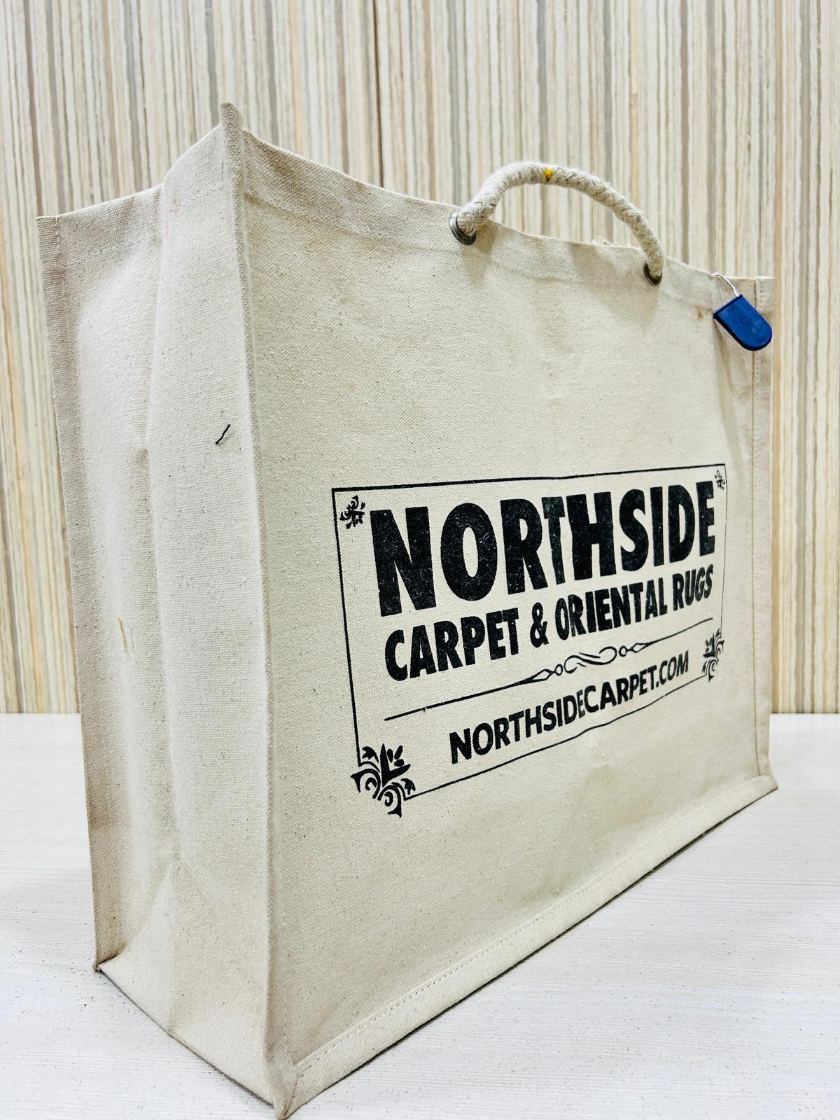 Eco-friendly And Durable Plain White Canvas Shopping Bag With Thick White Unique Rope