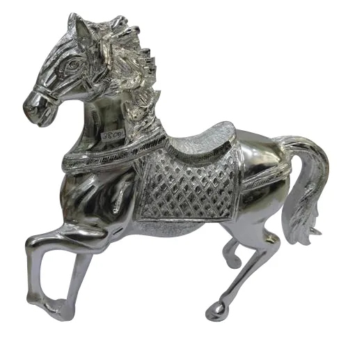 Silver Horse Statue - Style: Nautical