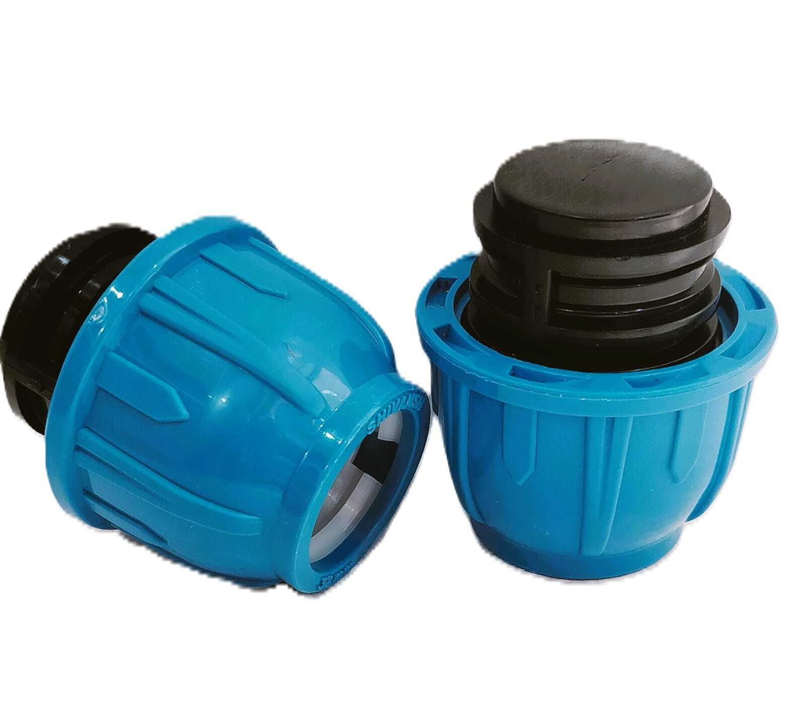 Pp Compression Fitting - Plastic, 20-30 Mm Length, 10 Mm Thickness, Black & Green Color | Socket Joint, Round Shape For Various Piping Applications
