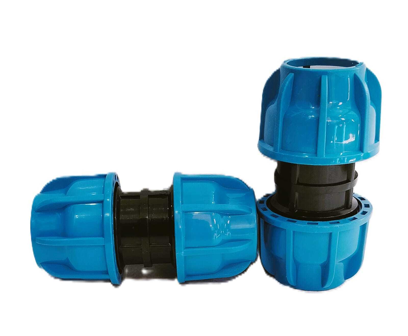 Pp Compression Fitting - Plastic, 20-30 Mm Length, 10 Mm Thickness, Black & Green Color | Socket Joint, Round Shape For Various Piping Applications